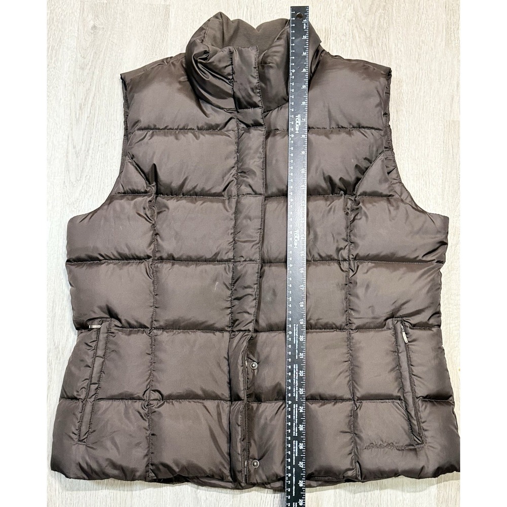 Eddie Bauer Full Zip Quilted Puffer Vest Women's XL Brown Premium Goose Down - Picture 5 of 12
